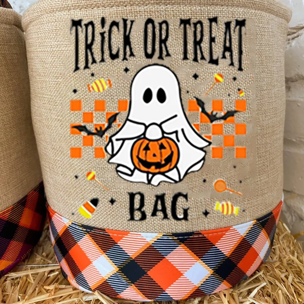 1Pcs Halloween Trick or Treat Bucket Spooky Season Treat Basket Fall Festival Funny Accessory Kid's Gift Cute Ghost Pumpkin Bat