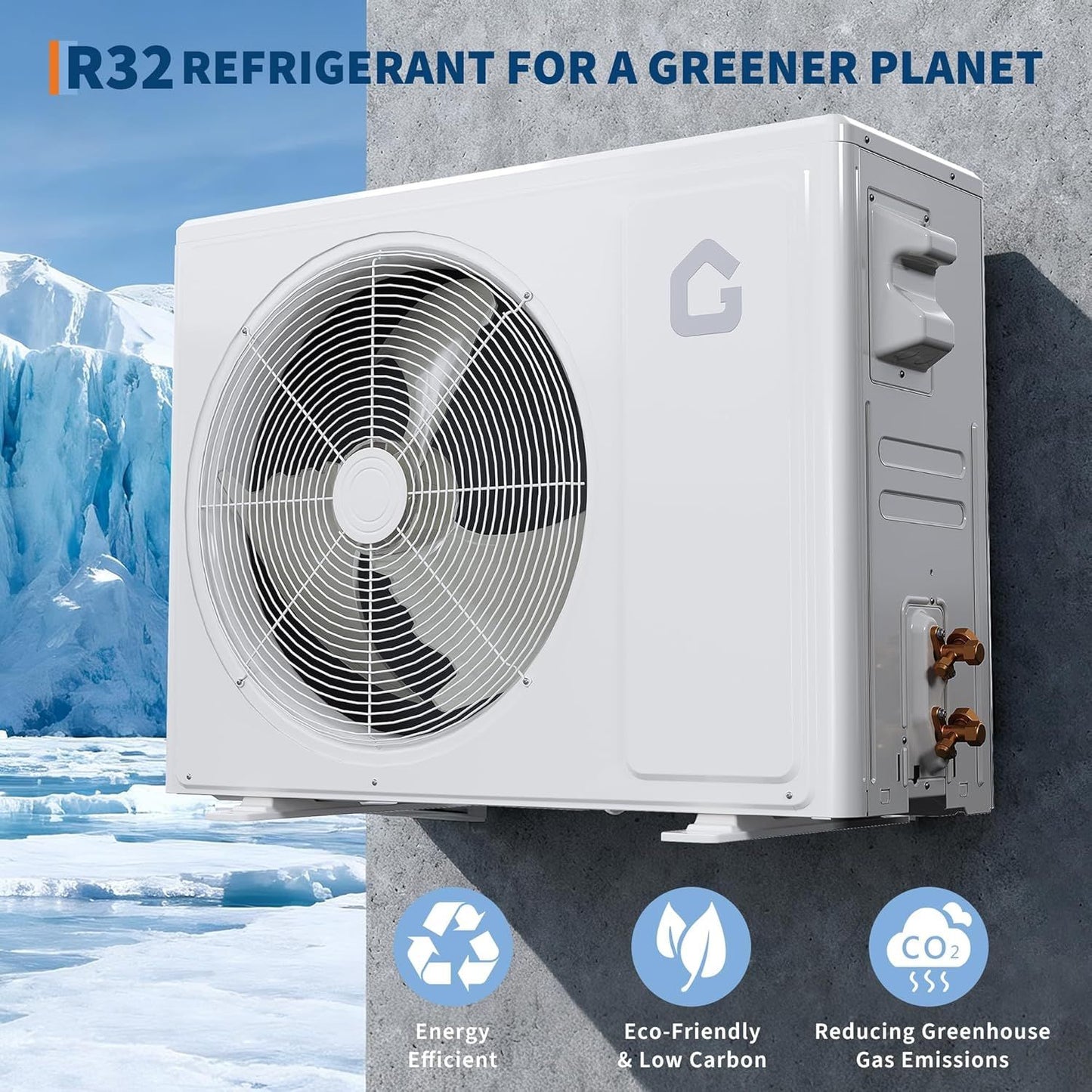 Sistema de ar condicionado e bomba de calor Mini Split sem duto 18000 BTU 19 SEER, 3 em 1 (Resfriamento, Aquecimento), Unidade AC Inverter 230V