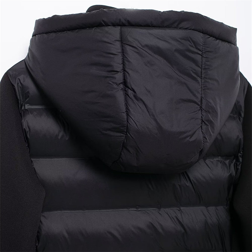UNIZERA slim fit zipper hooded short warm jacket autumn and winter new product long sleeved solid color women's cotton jacket