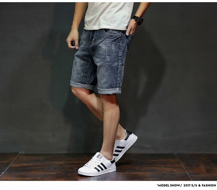 Men Gray Denim Shorts Jeans Pants Good Quality Men Cotton Knee Length Short Jeans New Summer Male Large Size Denim Shorts 42