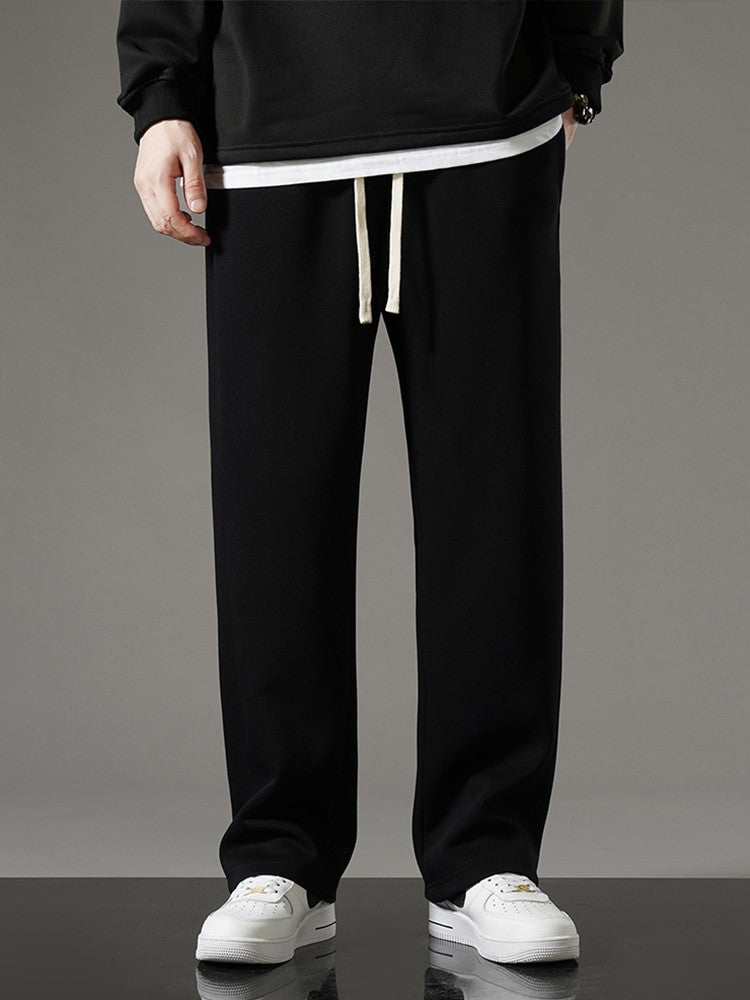 Spring Autumn Men Sweatpants Korean Fashion Sportswear Drawstring Wide Leg Straight Track Pants Cotton Casual Loose Trousers