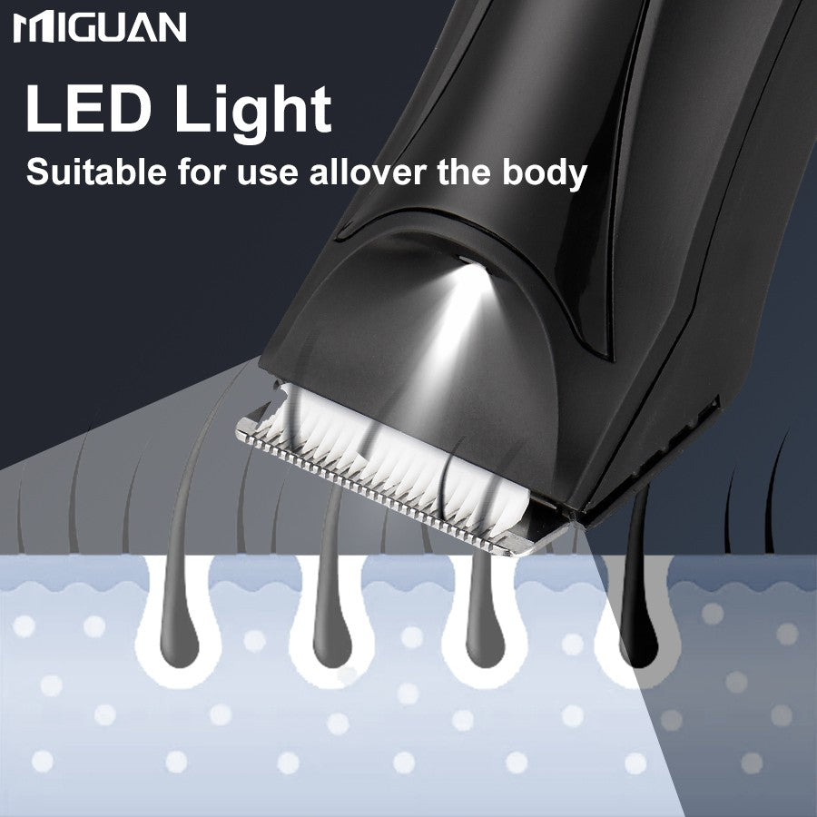 Electric Men's Body Groomer, Hair Clipper & Shaver with USB Charging Docking Station | Features Digital Display | Men's Grooming