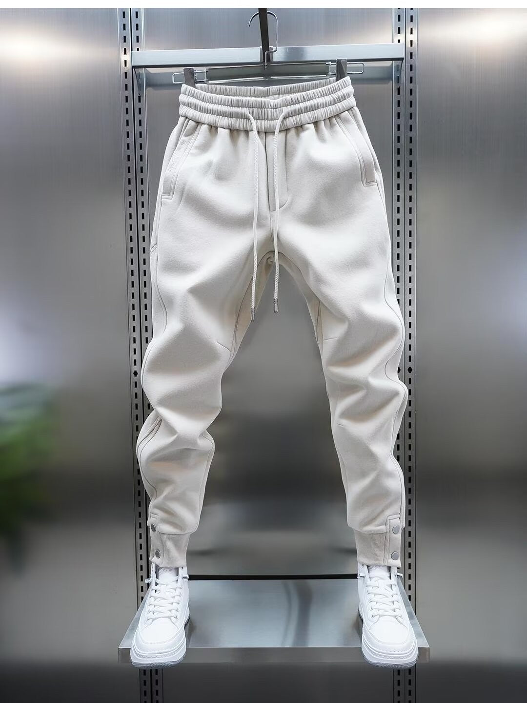Solid Slim Fit Trousers Men's Casual Pants Loose Pockets Straight Cylinder Leggings Korean Fashion  Harajuku Sweatpants y2k pant