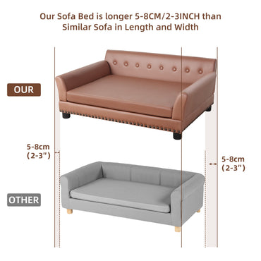 Sofá/Cama Luxuoso L-XL Elevado para Cães Grandes com Capa de Almofada Removível Móveis para Pets