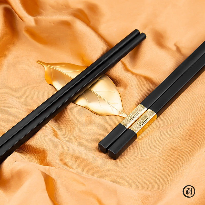 5 Pares de Hashis Reutilizáveis de 24cm, Antiderrapantes, Palitos de Sushi, Conjunto de Hashis Coreanos, Japoneses, Chineses de Madeira