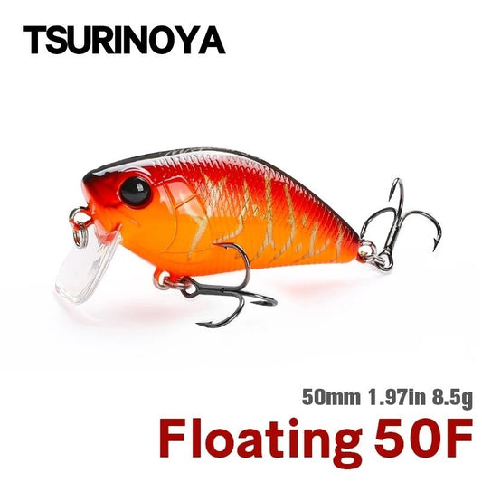 TSURINOYA Magician 50F 8.5g 50mm Crankbait Isca de Pesca de Superfície para Pesca em Água Raso Flutuante Iscas Artificiais para Tucunaré e Black Bass