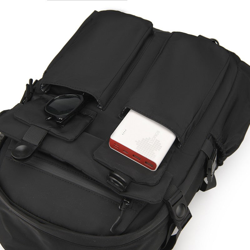 Mochila Masculina Simples e Moderna - Grande Capacidade, Compartimento para Laptop, Vários Bolsos, Ideal para Estudantes e Viagens