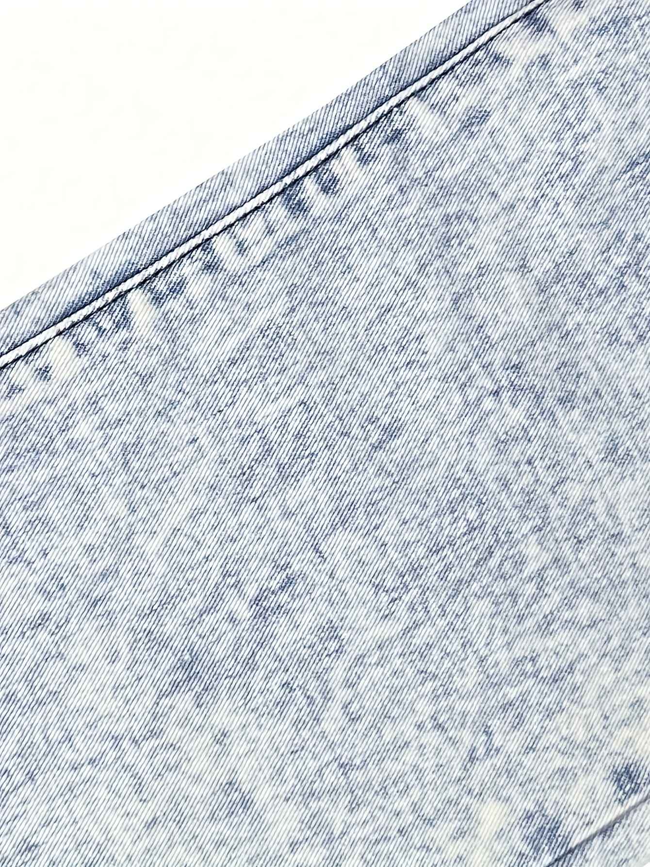 Teenage girls' casual, simple, cute, sweet and elegant pocket design, pink bow embroidered washed jeans, suitable for vacation,