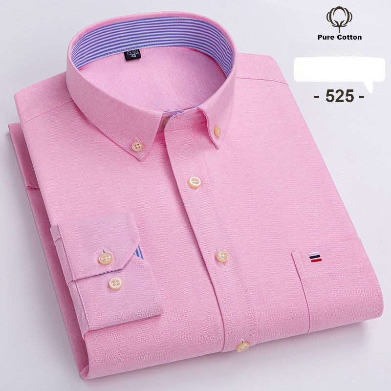 over size 7XL100%Cotton Oxford long-sleeve shirts for men slim fit formal plain shirt office white clothes elegant business tops