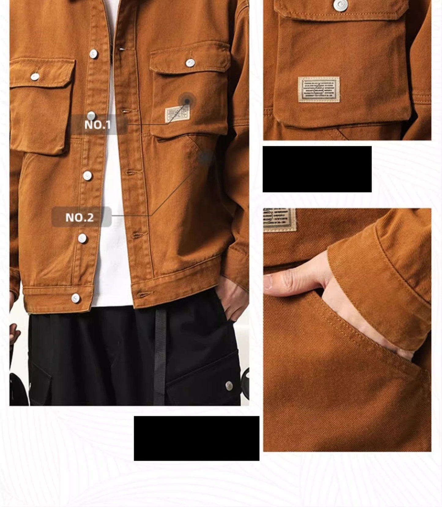 Denim Jackets Men Single Breasted Coat Cardigan Jacket Turn Down Collar Outerwear Long Sleeve Pockets Button Loose Casual