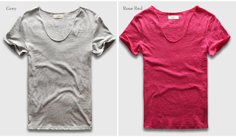 Zecmos Brand Men T-Shirt Plain Hip Hop Fashion Casual V Neck T Shirt Best Seller for Men Short Sleeve Man Top Tees