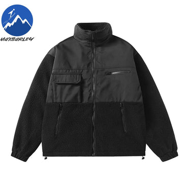 Maxbarley 2025 Winter Cotton Padded Jacket Men Brand Trendy Lambskin Cold-proof Windproof Jacket Casual Camping Ski Fleece Parka