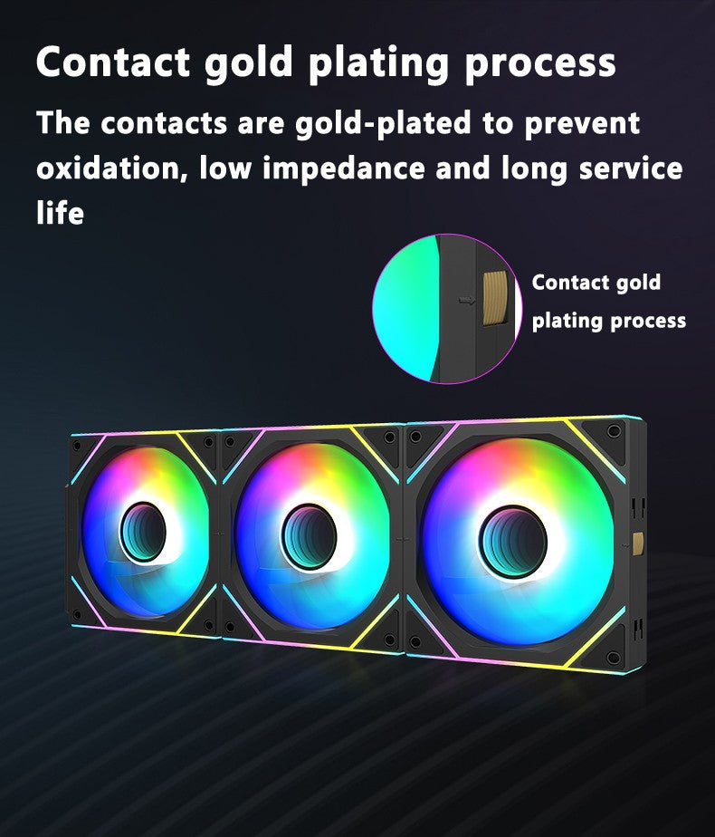 ICE Whale WX-2 Wire-Splicing PC Case Cooling Fan ARGB Mirror Cycle Light Effect 600-1800RPM PWM Water Cooling 360mm Cooler Fan