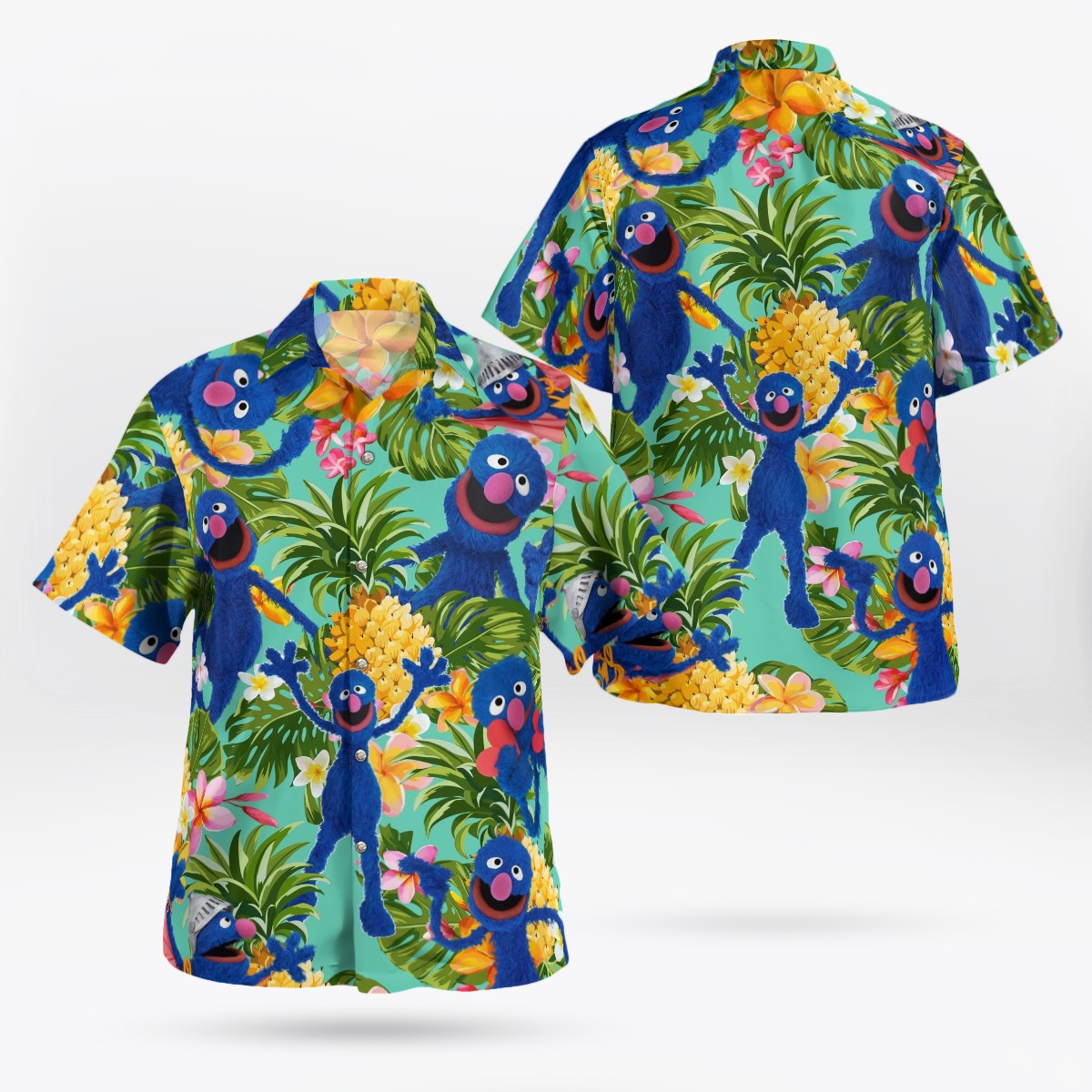 Harajuku Anime 3D Elmo Shirt Hawaiian Shirt Men's Summer Short sleeved Shirt Men's Shirt 2024 Plus Size 3xlshirt Chemistry Homme
