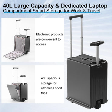 20inch Electric Smart Rideable Luggage Suitcase with Lock, 40L Large Capacity Effortless Traveling Carry-on Luggage