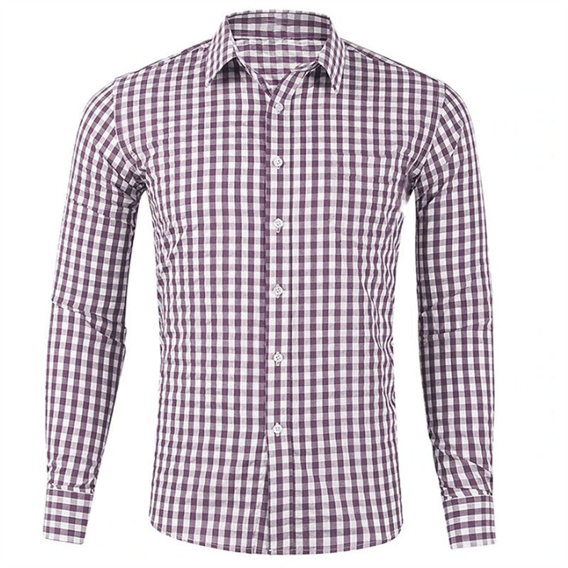 Men's shirt button-up shirt red blue long sleeve plaid/check lapel street resort printed clothing fashion casual Hawaii 5XL