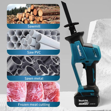 Makita DJR189 Cordless Brushless Electric Reciprocating Saw Rechargeable Wood Metal Cutting Saw Portable Saw Power Tool 18V