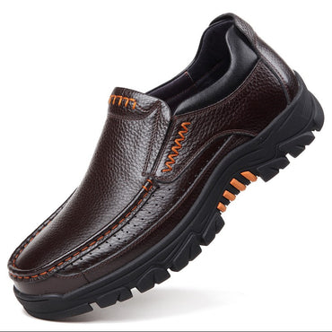 Genuine Leather Shoes Men Brogues Soft Cow Leather Men Casual Shoes New Male Footwear Black Brown Slip-on A2088