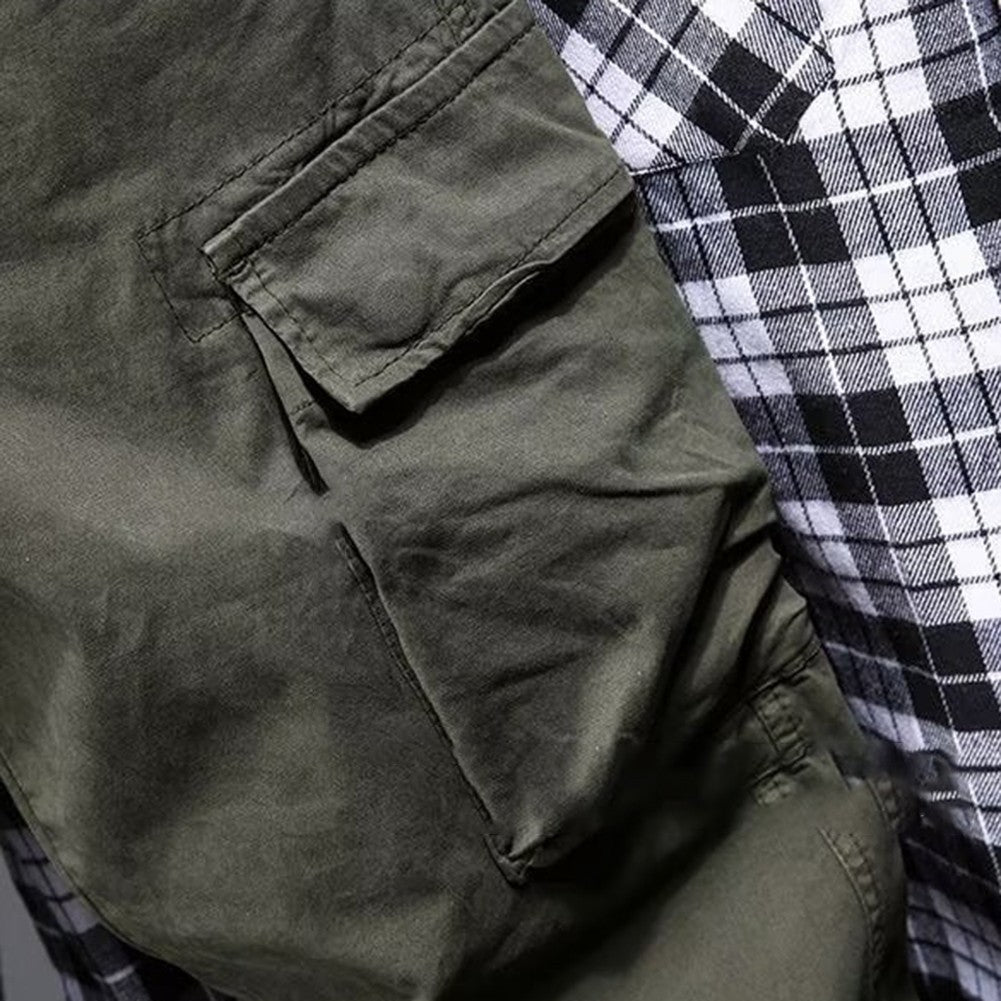 Solid Cargo Pants for Men Casual Loose Fit Ankle Banded Trousers Suitable for Spring and Autumn Grey Black Green