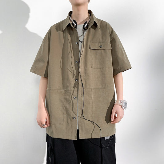 Men Shirt Short Sleeve Summer Sportswear Oversize 6XL 7XL 8XL 10XL Plus Size Formal Casual Streetwear Loose Pocket High Quality