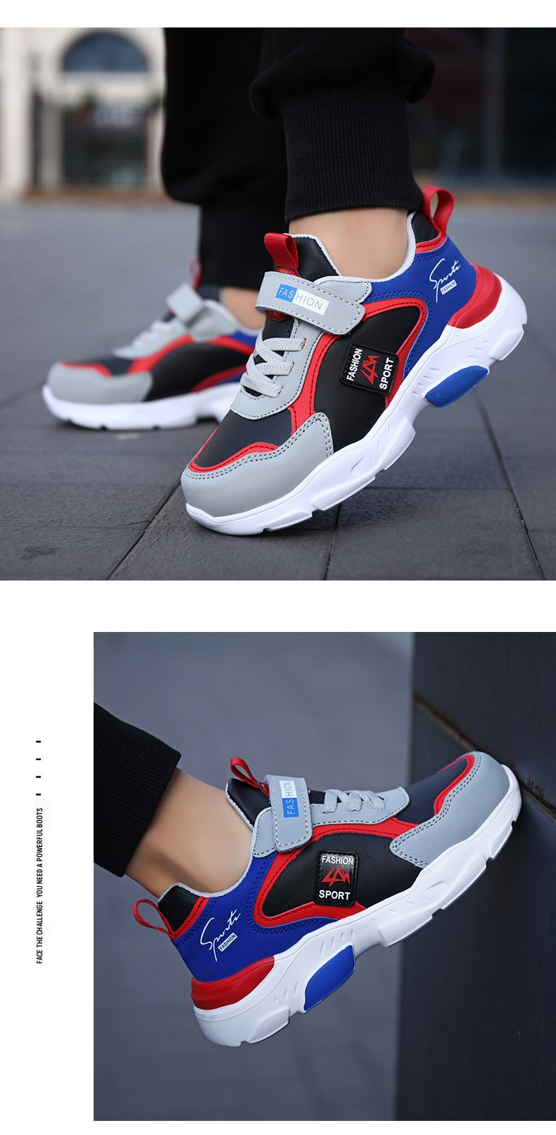 New Children's Leather Casual Shoes For Boy Girls Sneakers Breathable Kids School Walking Non-slip Sport Running Shoes Outdoor