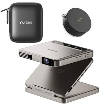Yinzam ZIP Gold Tri-Fold Portable Projector DLP Mini Pocke Projector One-Click Screen Mirroring Type-C Fast Charging 5000mAh