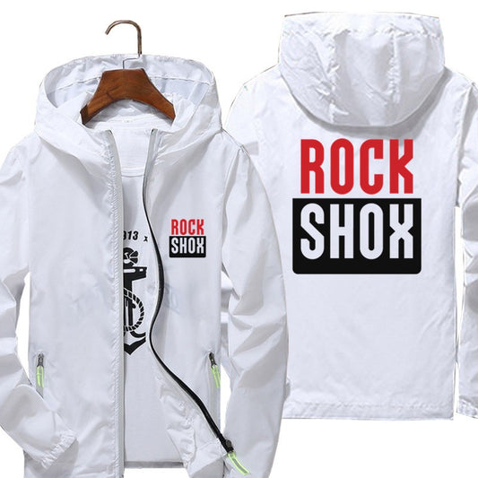 Fashion Women Men Rock Shox Rockshox Moutain MTB Biker Bicycler Casual Windbreaker Sports Pilot Skin Hooded Jacket Plus Size 7XL