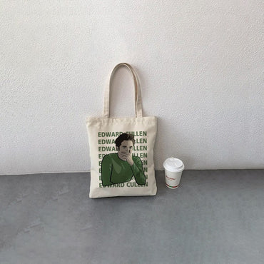 Bolsa de Compras Padrão Merchandising Filme Crepúsculo Presente para Amantes de Filmes de Vampiro Presente de Forks Washington Presente Edward Cullen Sacolas de Compras