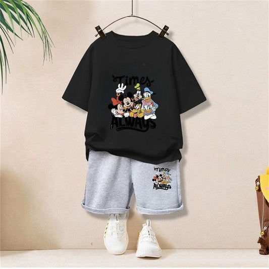 Autumn Baby Girl Boy Clothes Set Children Disney Family Printing Sweatshirt Top and Pants Bottom 2Pcs Suit Kid Cotton Tracksuit