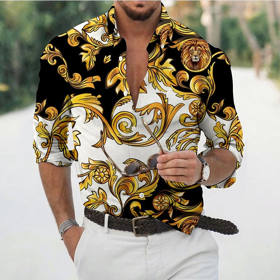 Unisex 2025 Breathable Hawaiian Shirts Baroque French Men's Shirts 3D Printi High Fashion Street Loose Men's Streetwear Shirts