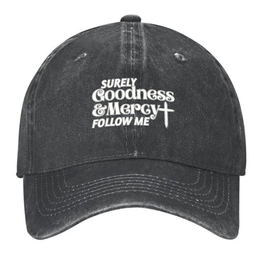 Boné de Beisebol "Surely Goodness and Mercy Follow Me" Salmos 23:6 Bonés personalizados divertidos Marca Chapéu Masculino Feminino