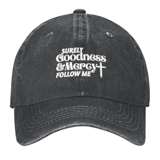 Boné de Beisebol "Surely Goodness and Mercy Follow Me" Salmos 23:6 Bonés personalizados divertidos Marca Chapéu Masculino Feminino