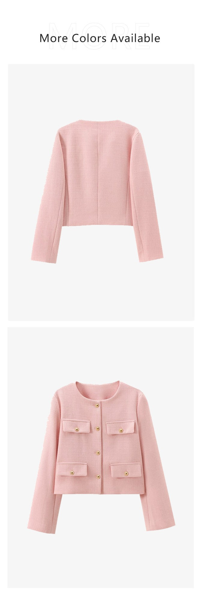 UNIZERA Winter New Product Women's Fashion and Casual Versatile Round Neck Flip Decoration Short Suit Coat