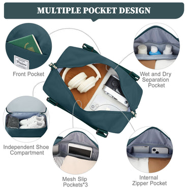 Travel Bags for Women Men, Expandable Handbag Travel Duffle Bag for Plane Ryanair 40x20x25 Cabin Weekend Bag Gym Bag Sports Bag