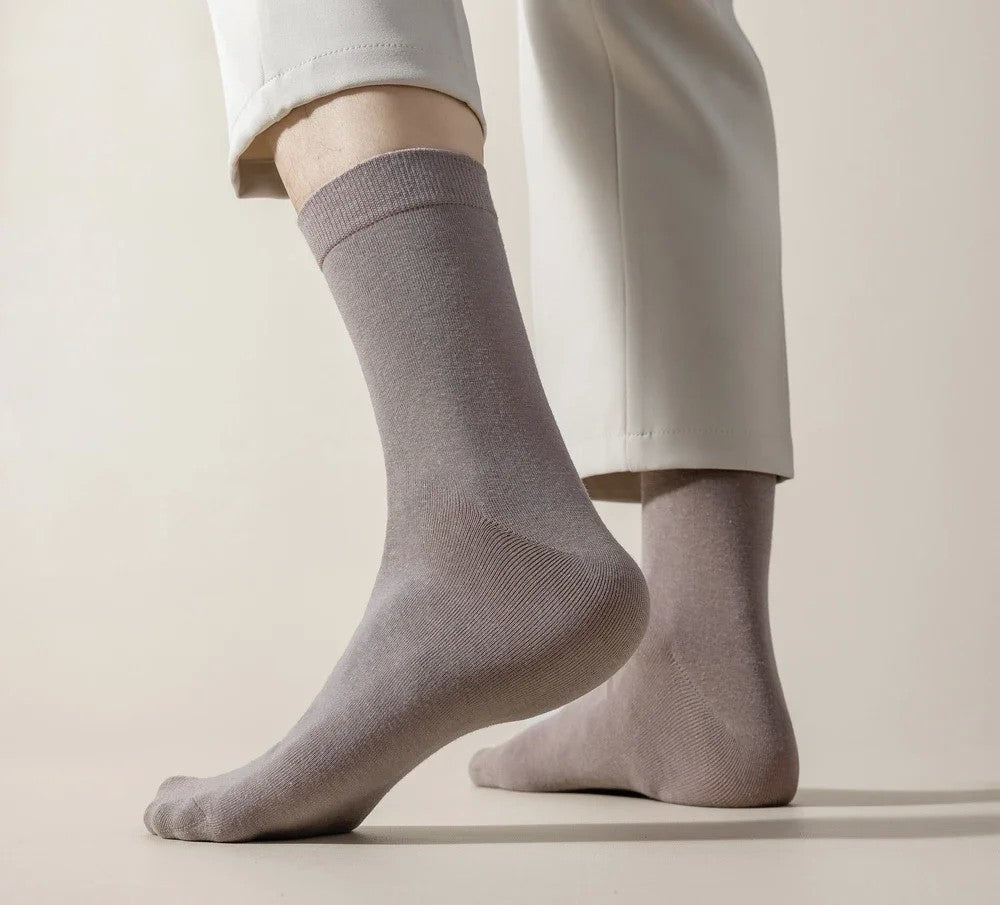6 Pairs EUR44-50 Plus Size Men Socks High Quality Cotton Socks Breathable Mid Tube Sports Business Socks Black White