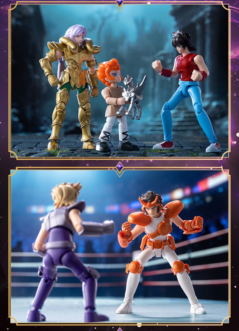 Blokees Galaxy Versão Gold Saint Boneco de Ação Libra Dohko Sagitário Campeão Seiya Mu Aiolia Brinquedos de Montar Presente Infantil