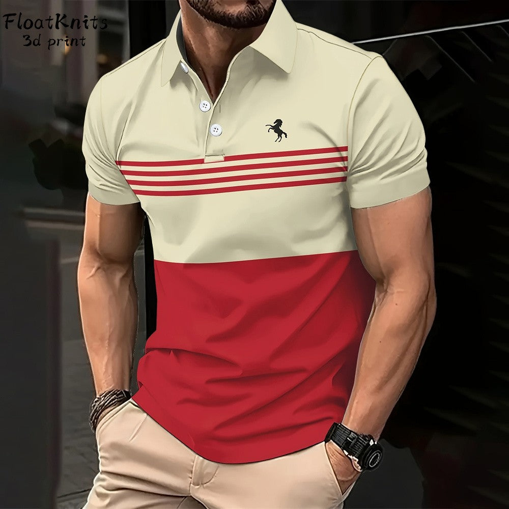 Minimalist Striped Polo Shirts for Men Business Men's Clothing Lapel Short Sleeve Tee New in Tops & Tees Summer T-Shirts for Men