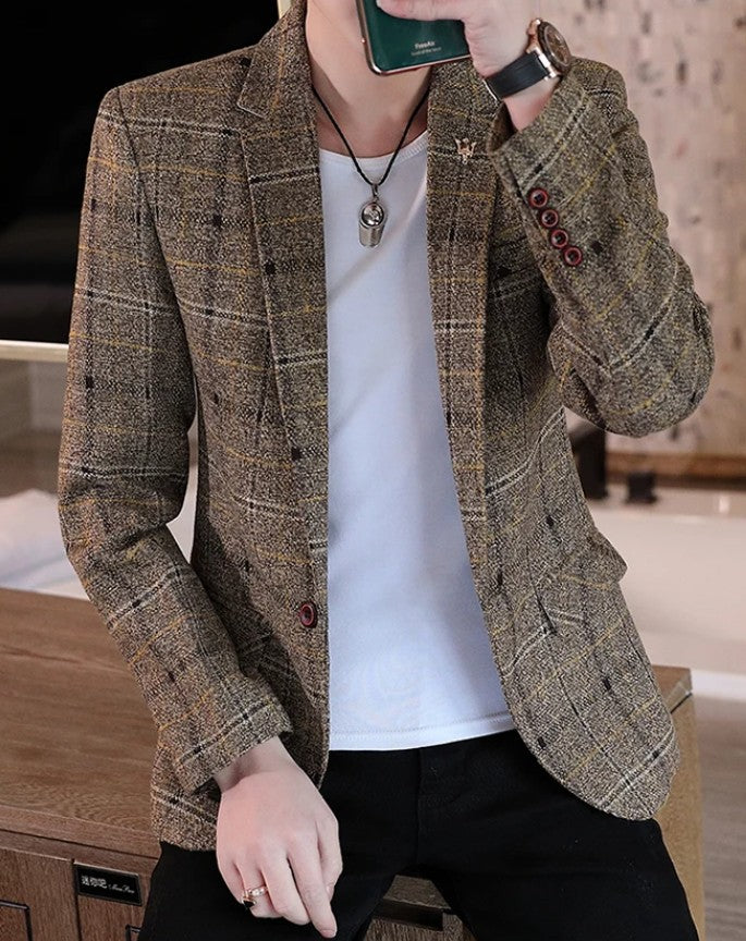 Men's Slim Fit Business Casual Shirt 2025 Korean Fashion Handsome All Seasons Polyester Boutique Style