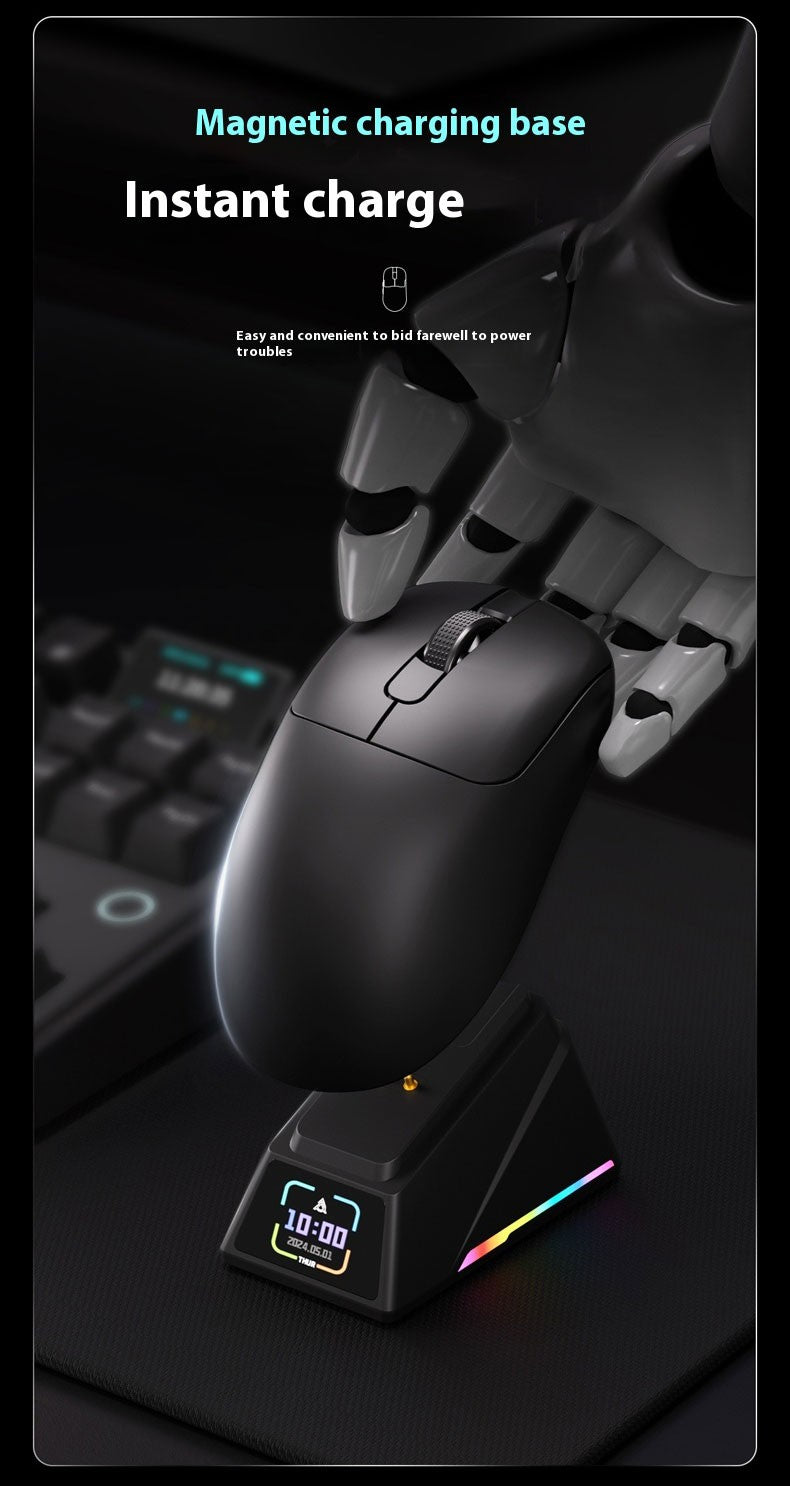 AJAZZ AJ179 APEX PAW3950 30000DPI 8Khz Wireless Gaming Mouse Right Handed Ergonomic Mouse with RGB Magnetic Screen Charging Base