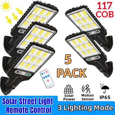 1-5 Pack Solar Street Lights Outdoor Waterproof Motion Sensor Wall LED with 3 Lighting Mode Solar Powered Lights for Garden