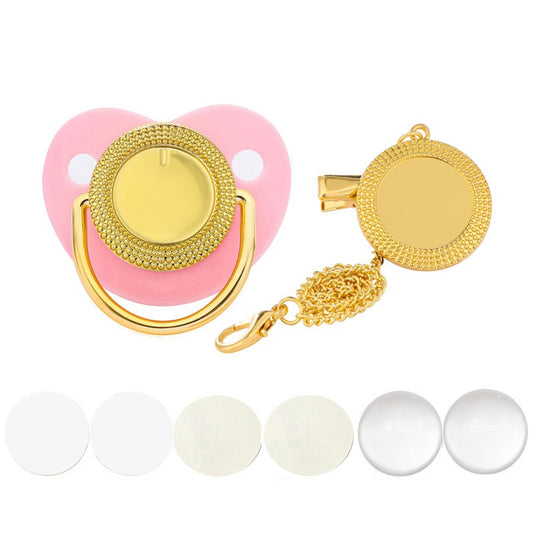 New Blank Baby Pacifier Clip Holder Set Personalized Newborn Dummy BPA Free Luxury Silicone Infant Teether Baby Soother