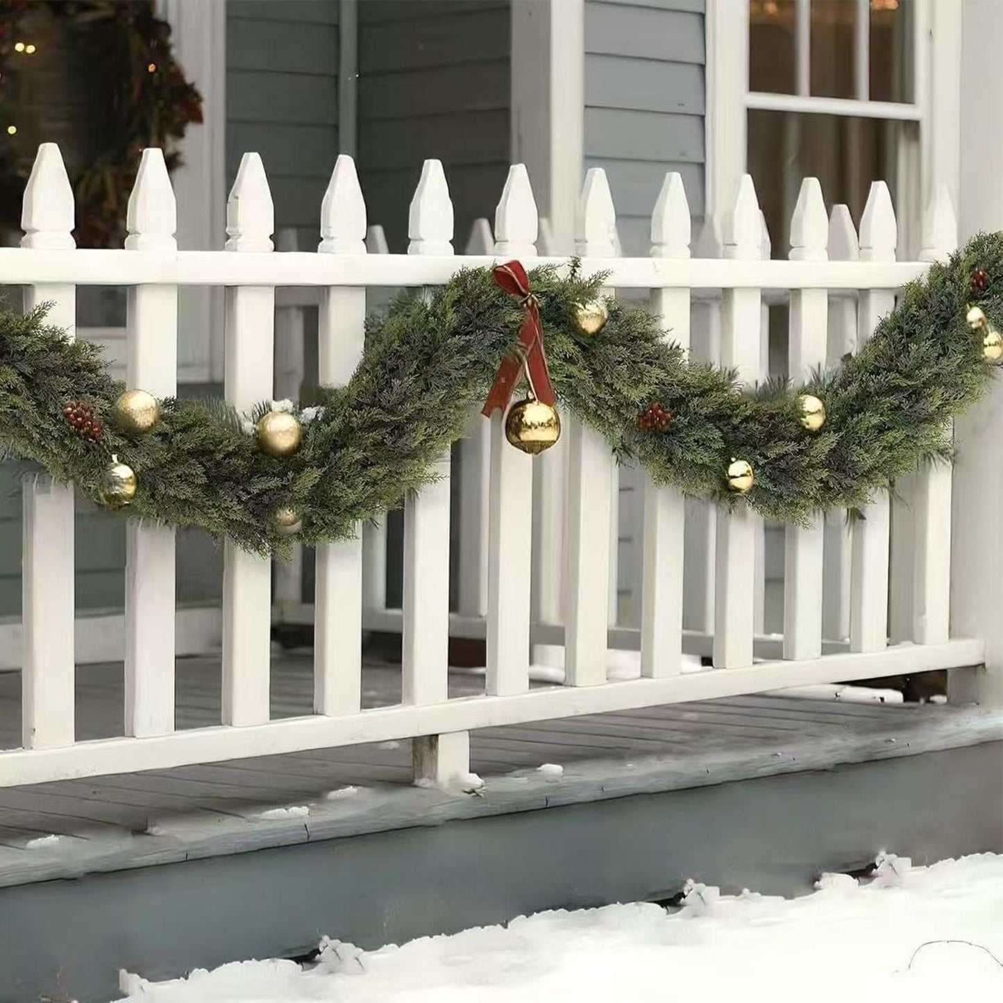 Christmas Garlands Artificial Green Pine Decoration Artificial Garland for Wreath Fireplace Tree Mantel Porch Indoor Stairs