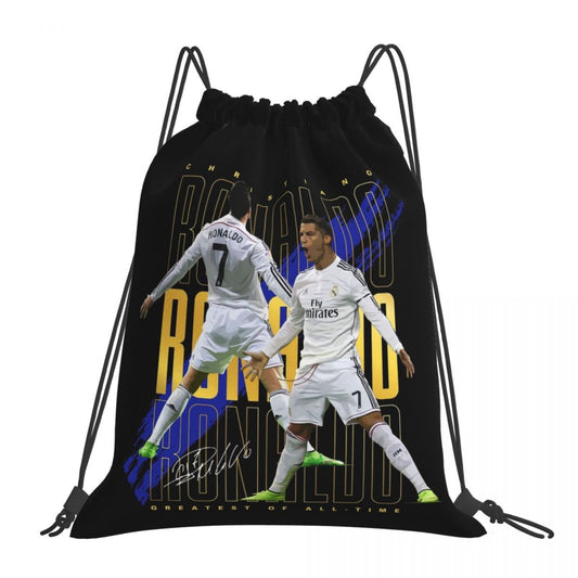 Cristiano Ronaldo Suuiii! Backpacks Casual Drawstring Bundle Pocket Sports Bag Book Bags For Travel Students
