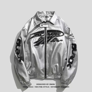 New Motorcycle Leather Jacket Men Bomber Pilot Retro Loose Pu Short Coat Fashion Casual Streetwear Multi Pocket Trend Outwear