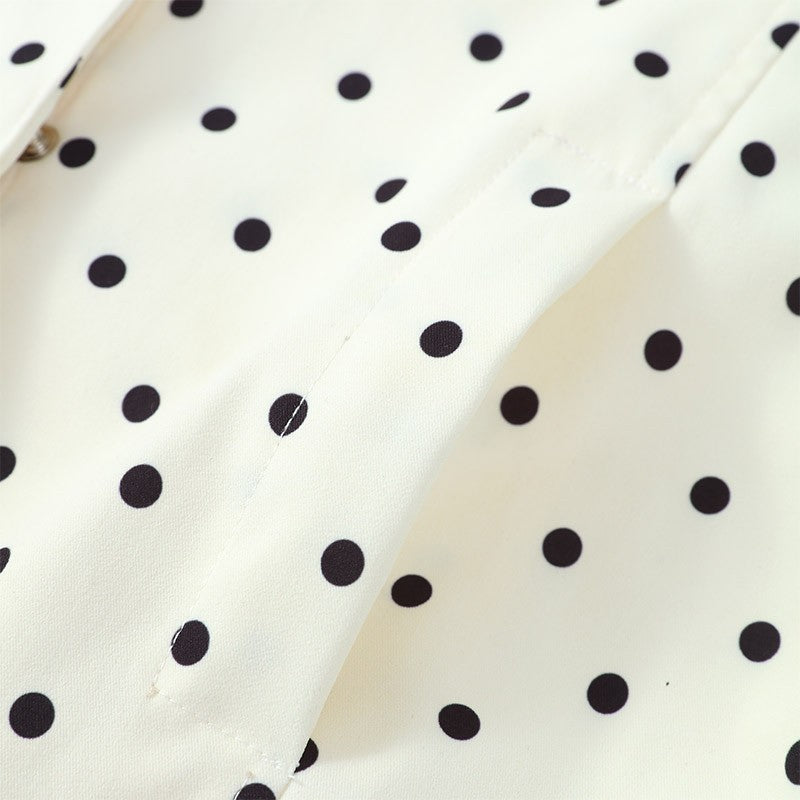 Polka Dot Stand Neck Short Jackets Women Fashion Long Sleeve Patchwork Contrast Slim Coats Casual Lady Street Commute Outerwear