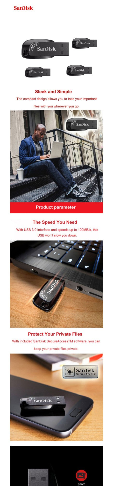Sandisk USB 3.0or3.2 Pendrive 512GB 256GB 128GB 64GB 32GB USB Flash Drive 32 64 128 Pen Drive USB Flash Stick Disk on Key Memory