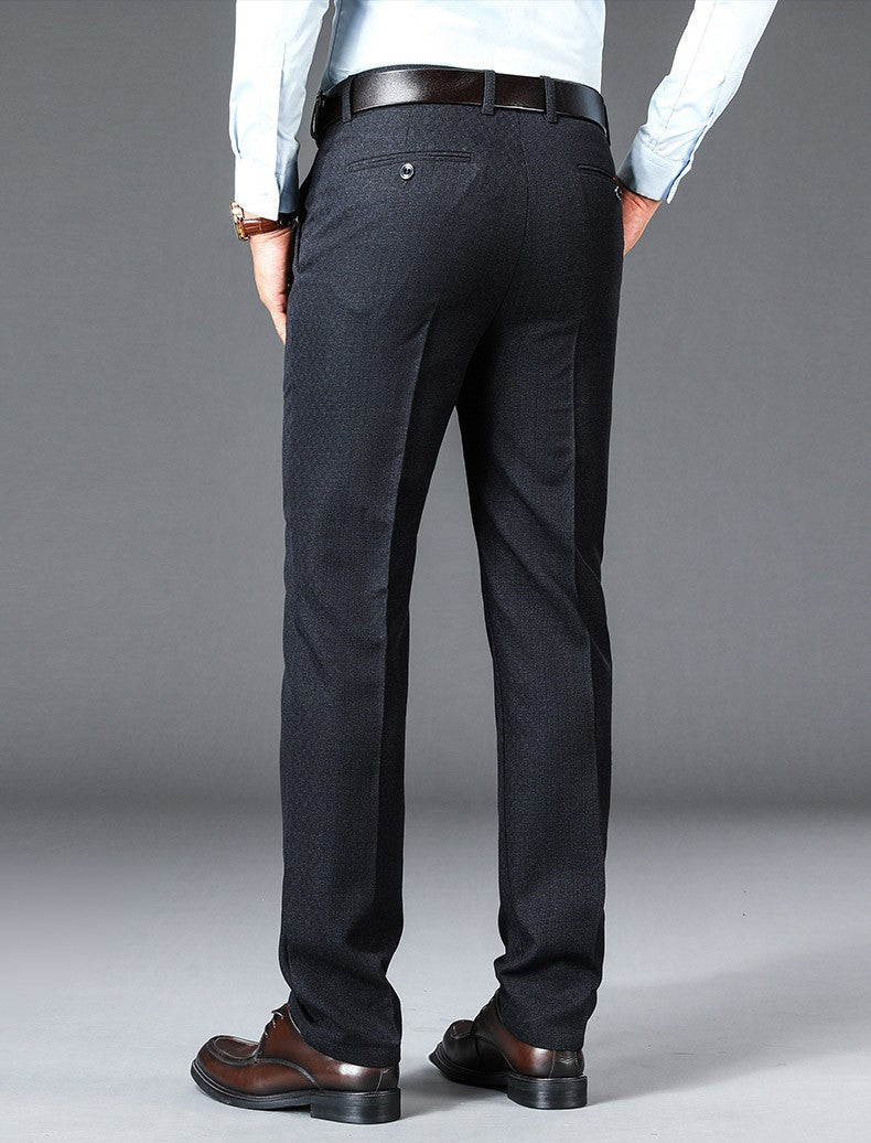 New Business Casual Suit Pants Men Solid High Waist Straight Office Formal Trousers Mens Classic Style Suit Long Pants Plus Size
