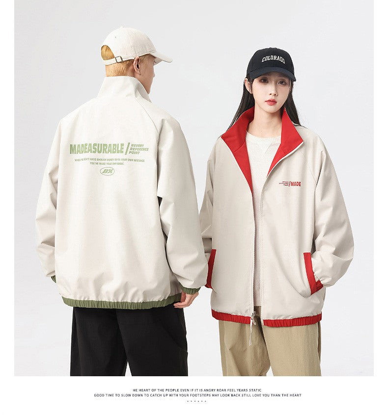 New Jacket Two-sided Long Sleeve Outdoor Men Coats Women Reversible Windproof Coats Splashproof Double-Sided Jackets Couple Top