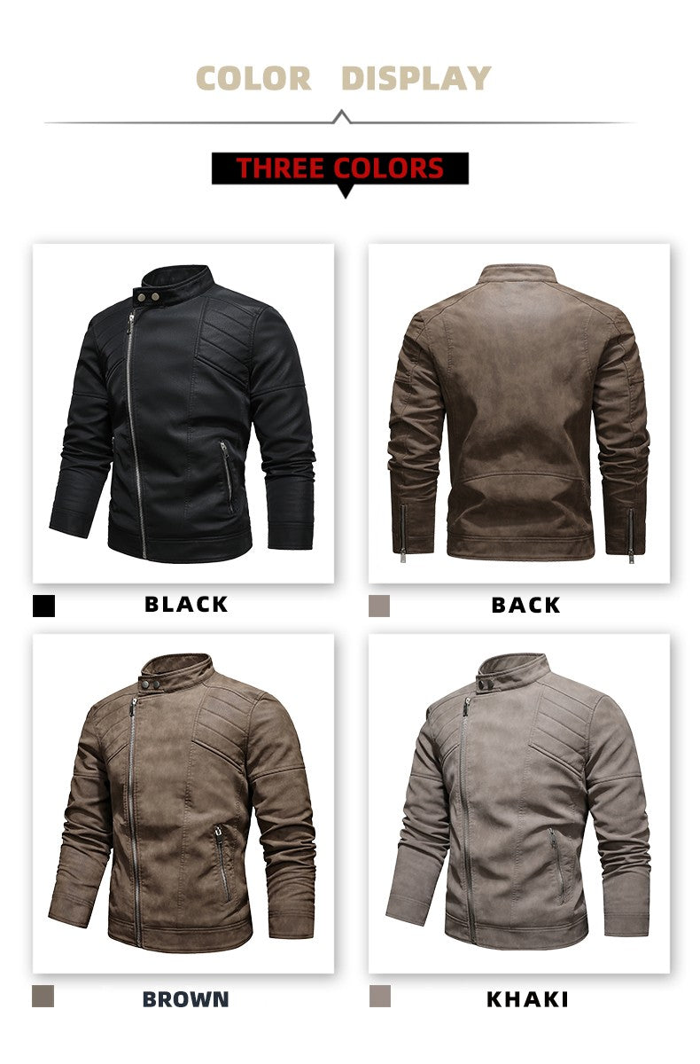 2025 Fashion Leather Jacket Men Winter Fleece Warm Zipper Motorcycle Coats Mens Fashion New Biker PU Jackets Slim Overcoat