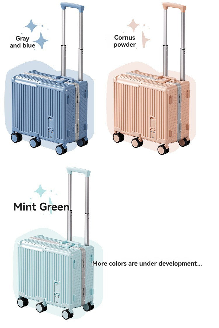 Children's luggage, a 20-inch aluminum frame carry-on suitcase for girls, a boy's travel code suitcase for kids